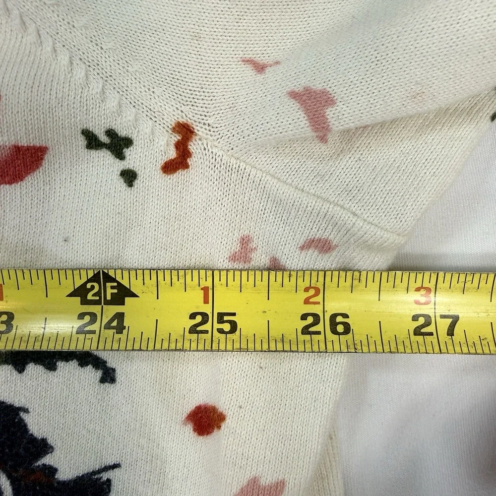 Lands' End Women's 3X Floral Button Front Cardigan Sweater Supima Cotton Cottage - Picture 7 of 9